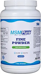 KALA ZDROWIE MSMPUR szybko rozpuszcza cienkie kryształy proszkowe MSM - US- made MSM dla wspólnego zdrowia, wyglądu skóry i wsparcia włosów i paznokci - 5 lb, Siarka organiczna