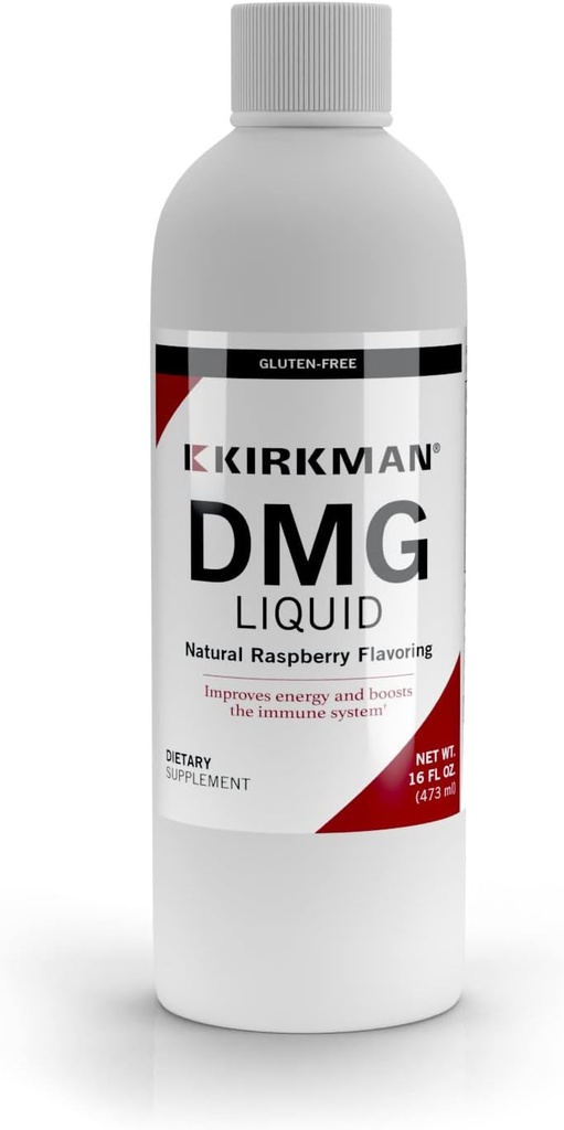 Kirkman - DMG (Dimetyloglicyna) Liquid -- 480 ml- 16 oz Liquid -- Free of Common alergens -- Gluten- Casein Free -- Tested for More than 950 Environmental Contaminants