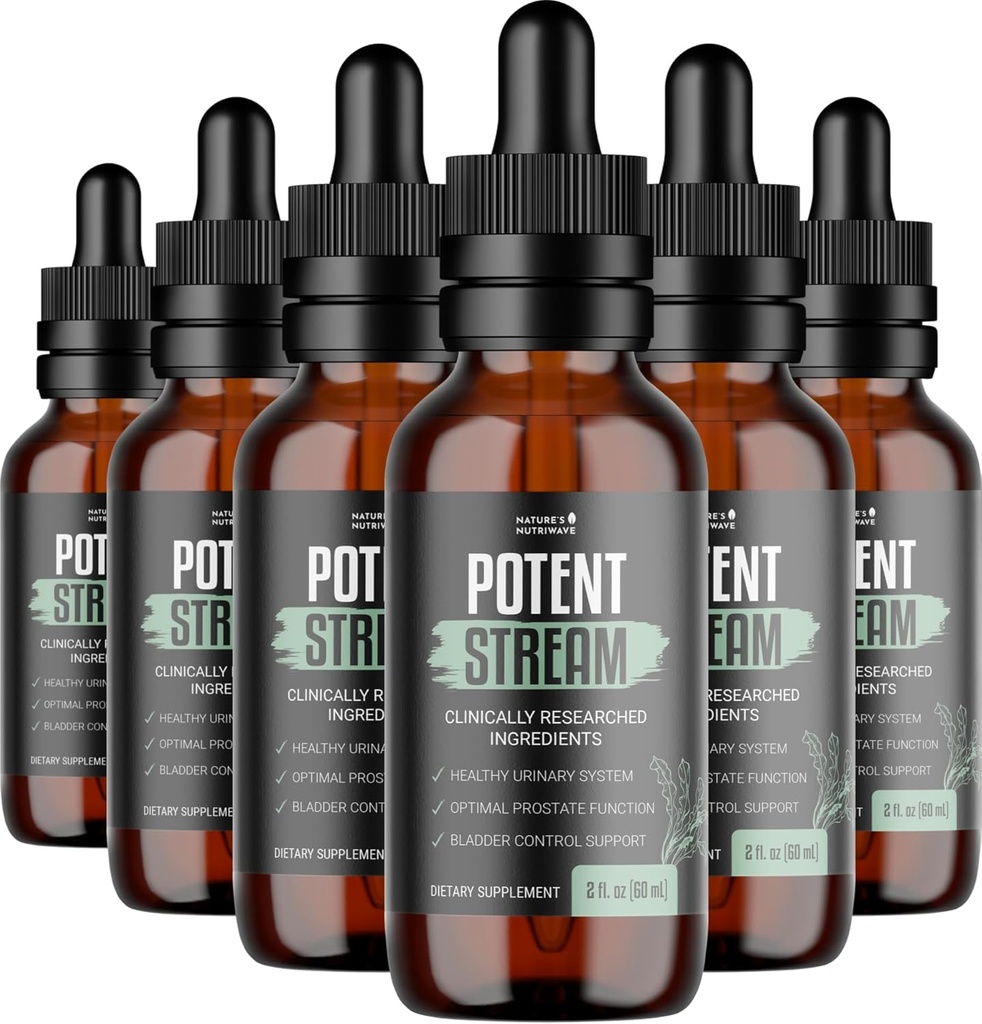 PotentStream Drops - Formuła oryginalna, Natural Liquid Supplement with Plant Extracts Budapest 124; 100% Natural, Made in USA, 6 Month Supply