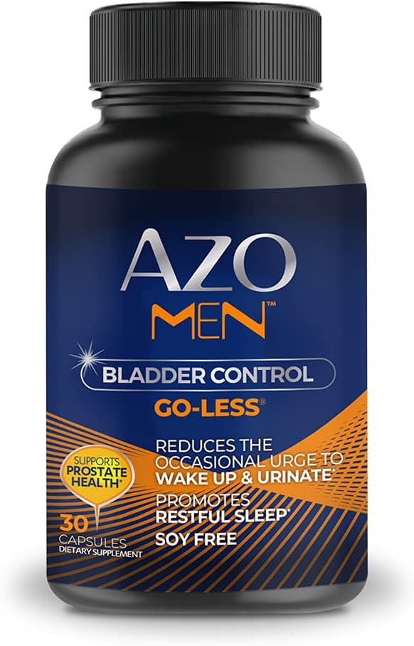 AZO Men Bladder Control, Daily Bladder Support Zaprojektowany specjalnie dla mężczyzn Pomaga utrzymać zdrową kontrolę pęcherza i zmniejszyć sporadycznie Pilny *, Wsparcie Prostate Health *, 30 CT