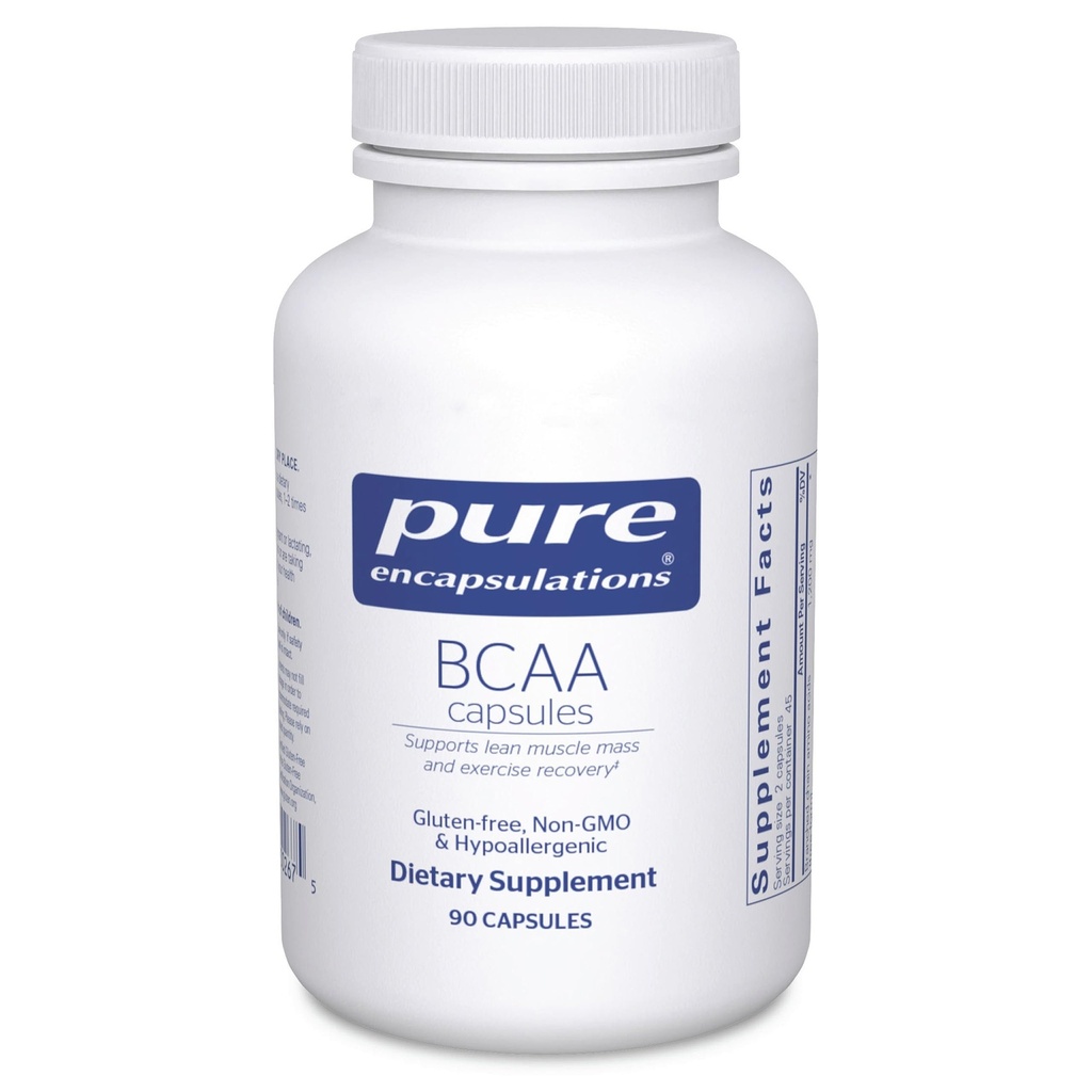 Pure Encapsulations BCAA Kapsułki 124; Hypoalergenne Suplement do Wspomagania Funkcji Mięśnie podczas ćwiczeń *