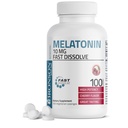 Bronson Melatonin 10 mg Szybkie rozpuszczenie Cherry Flavored Tablets Wegetariański Chewable Lozenges, 100 Hrabia