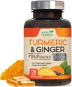 Kurkumina kurkuminowa suplement 2600mg - z organiczną Ginger & Turmeric, 95% Kurkuminoidy, BioPerine Black Pepper dla najlepszej absorpcji, Natural 's Vegan Joint Support, Non-GMO, Butelkowane w USA - 120 Kapsułki