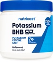 Nutricost Potasu BHB Salts, Exgenous Ketone Supplement, 6,4 g Beta- Hydroksymaślan Na Podawanie, 250 gramów