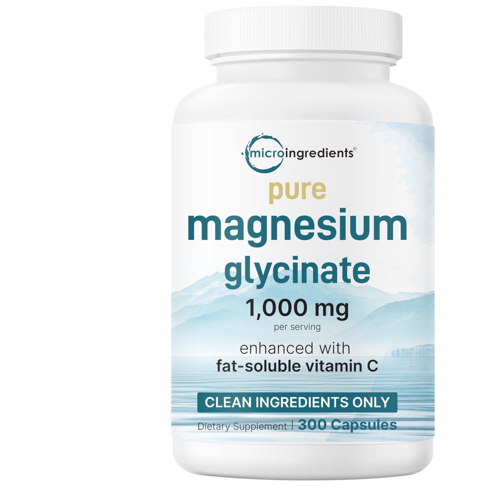 Czysty glicynian magnezu 1,000mg, 300 kapsułek 124; 100% chelatowany dla Max Wchłanianie 124; Wsparcie dla Sen, Mięśnie, Serce i Nerve Zdrowie 124; Wzmocniony witaminą C 124; Tylko wykorzystuje aktywne składniki