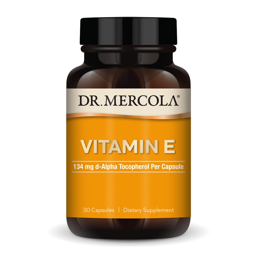 Dr Mercola Witamina E - Wspiera zdrowy stan skóry i przeciwutleniaczy - Tokoferole i Tocotrienols Mieszanka - Non-GMO, Gluten- Free & Soy- 30 Kapsułki (30 Servings)