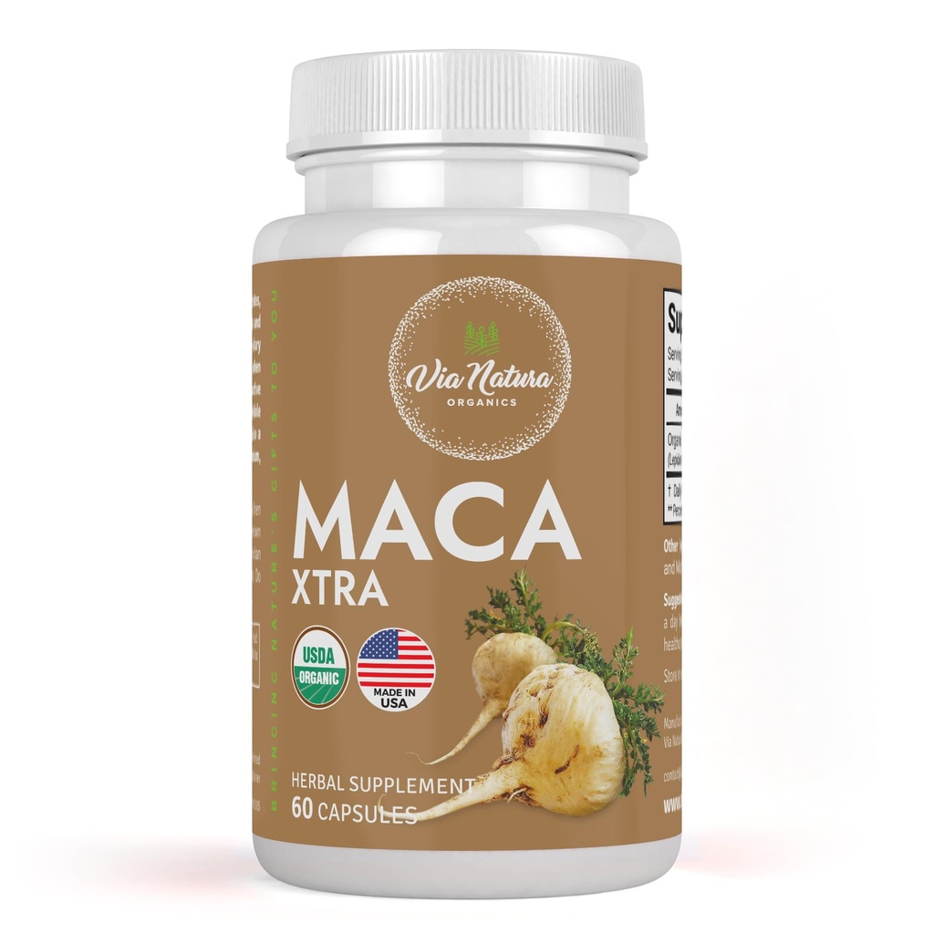 Maca Xtra kapsułki 1000mg roztwór do wstrzykiwań 124; Organiczny suplement ziołowy roztwór do wstrzykiwań 124; Naturalne źródło aminokwasów Żelazko & Magnez roztwór do wstrzykiwań 124; 60 kapsułki