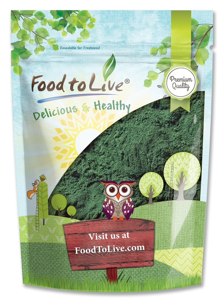 Żywność Live Chlorella Powder, 1 funt - Kosze, Surowy Zielony Algae, Wegański Superfood, Luzem, Czysty Wegański Zielony Protein, Bogaty w Witaminy i Minerały, Wielki dla napojów, Teas i Smoothies