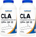 Nutricost CLA (Conjufalid Linoleic Acid) 2,400mg, 240 Softgels - Gluten Free, Non-GMO, 800mg Per Softgel (2 butelki)