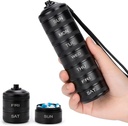 Pill Organizator Tygodniowy Metal Travel Pudełko wodoodporne - 7 dni Duży Aluminium Alloy Pill Pojemnik, Przenośny Codzienne Pill Case for Witamina, Medycyna, Suplement, Olej rybny