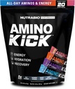 NutraBio - Amino Kick - Wszystko w One Performance Formula Energy, Hydration, Odzysk 20 Służenia, (Variety Pack) - 6g Acids Amino - Wsparcie Muscle Building