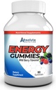 Absolute Nutrition Wildberry Flavored Energy Gummies - Gummeie kofeinowe dla dorosłych, B12 Gummies, Przed treningiem Przeżuwania energii dla kobiet i mężczyzn, Witaminy energii, Wsparcie metabolizmu dla zmęczenia Focus