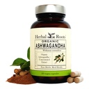 Herbal Roots Ashwagandha Kapsułki 124; Dodatkowa moc 1,000 mg na serwowanie 124; Ayurvedic dla ogólnego zdrowia mężczyzn i kobiet 124; 60 Kapsułki wegańskie