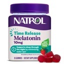 Natrol 10 mg Melatonina Gummies, Gummies Sen uwalniający czas dla dorosłych, Minimize Wake Ups, Strawberry-Flavored, 35 Count, 35 Day Supply