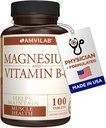 Magnez i witamina B6 - Pomaga utrzymać zdrowie mięśni - Wspomaga zdrowie mózgu i nerwów funkcji - Pomaga codzienne witalność i jakość snu - Recovery Boost - Suplement diety - 100 Tabletki