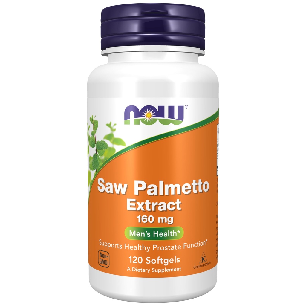 Teraz suplementy żywności, Saw Palmetto Extract (Serenoa repens) 160 mg, Zdrowie mężczyzn *, 120 Softgels