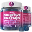 Enzymy pokarmowe dla kobiet i mężczyzn Gummie w / Probiotyki, Papaja, Bromelain, Ginger - Bloating Relief & Gut Health Chewable Supplement Digest Proteins Dairy Carbs Weggies Tłuszcze, Sugar Free Vegan, 120Cts