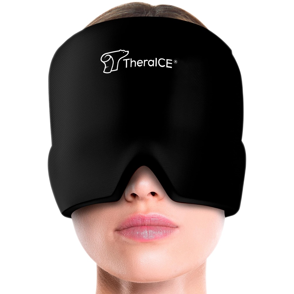 TreaICE Migrena Relief Cap, kojący ból głowy Czapka Ice Pack Mask, twarzy zimny kompres chłodzenie Gel Head Owiń produkty do napięcia, Stres & Kac