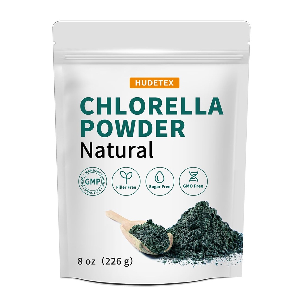 Chlorella w proszku Natural- Chlorofil w proszku, wspomaga układ immunologiczny i czynność wątroby, zachować młodość, wegan, bogaty w białko wegańskie i witaminy, 8 oz.