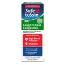 Safetussin DM Kaszel & Zatory w klatce piersiowej, 8 oz, Expectorant Mucus Relief, Syrop Kaszlowy, Bezpieczny dla dorosłych z wysokim ciśnieniem krwi i cukrzyca
