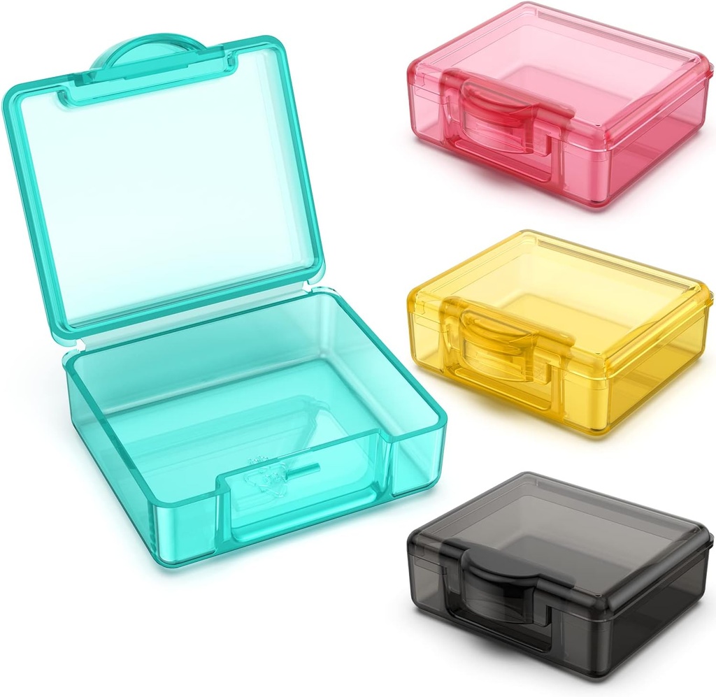 Małe opakowanie 4 szt., Cute Travel pill organizer case Mini małe przezroczyste plastikowe pojemniki do przechowywania przenośne do kieszeni
