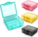 Małe opakowanie 4 szt., Cute Travel pill organizer case Mini małe przezroczyste plastikowe pojemniki do przechowywania przenośne do kieszeni