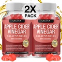 Toplux Jabłko Cydr Gummies - 1000mg ACV z B12, Burak korzeniowy, Granat dla układu immunologicznego, Detox & Cleanse, Gummy Alternatywa dla Jabłka Cydr Kapsułki, dla mężczyzn Kobiety 2X Pack