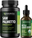 HAVASU NUTRITION Stinging Nettle Leaf Extract Liquid Drops (60 Servings) & Saw Palmetto kapsułki (100 Servings)