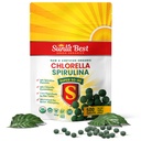 Sunlit Super 50 / 50 Organic Chlorella Spirulina Tablets - Super suplement do wsparcia immunologicznego, Gut Health, Mood & Energy - Bogate w chlorofil, Amino Acids & Vegan Protein, 500 Superfood Tabs