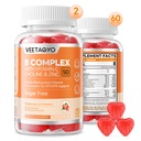 B Complex 50 Gummies, Methylled B Complex with Witamina C, Cholina & Cynk - Active Methylled B- Complex for Energy, Methylled Support - All B Vitamin - B1, B2, B3, B5, B6, B7, B9, B12 - Sugar Free, 120 Count