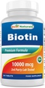 Najlepsza naturalna biotyna (nazywana również witaminą B7), 10 000 µg 365 tabletek (365 sztuk (opakowanie po 1))