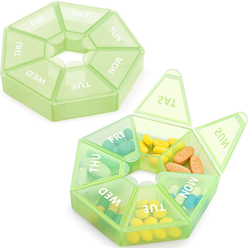 2PCS Cotygodniowy Pill Organizator Duży 7-dniowy Pill Box Organizator Codzienne leczenie Case for Witamina Fish Oil Pills Suplementy Artretyzm Przyjazny