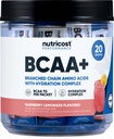 Nutricost BCAA + Hydration Raspberry Lemonade (20 Stickpack) - Rozgałęzione aminokwasy łańcuchowe z kompleksem nawadniającym - Bezglutenowy, Non-GMO