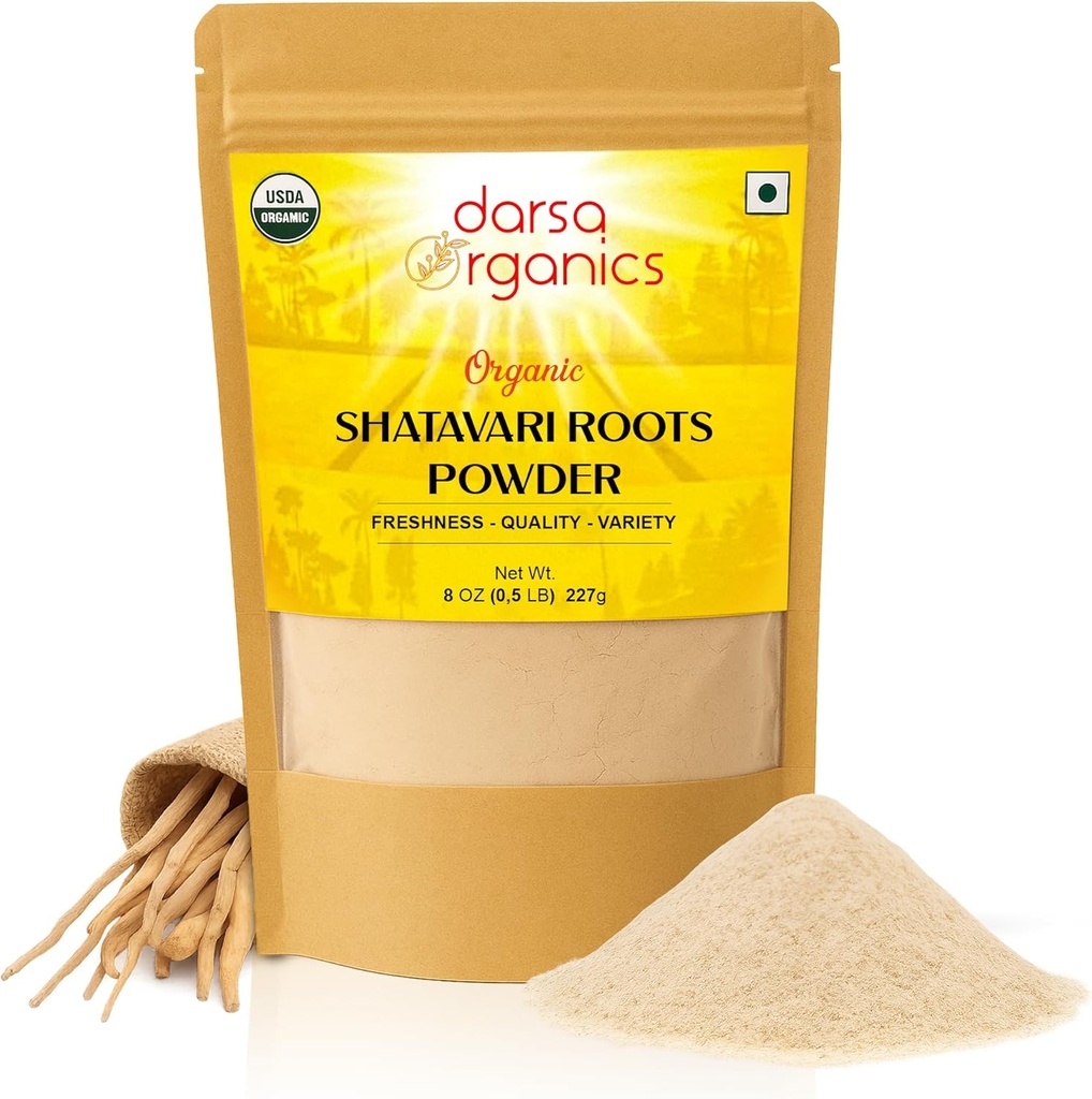 Shatavari Proszek 8 oz, USDA Organic Certified Asparagus Racemosus, Ayurvedic Herb for Women 's Health, Hormonal Balance & Vitality, Wielki dla herbaty & Smoothies, Non-GMO, Wegan, Kosher