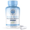 Max- Mag Magnezu L- Threonian Suplement - 105 Kapsułki Made in USA - Magtein 2000mg Complex with Witamina D3 i K2 for Sleep, Mood & Brain Magnez L Threonian Capsules Nutrition by MaxLife Naturals