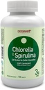 NANOWELL Chlorella & Spirulina 720 Tablets - Chlorella, Spirulina, Przeciwutleniacze, Witaminy, Bogaty w białka, Broken Cell Wall (720 Count)