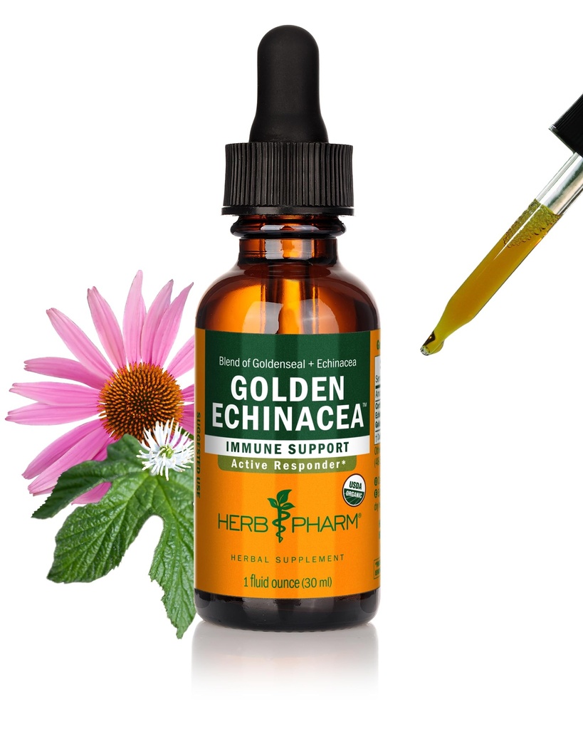 Herb Pharm Certified Organic Golden Echinacea Liquid Extract for Immune System Support - 1 unce (DGOLDEN01)