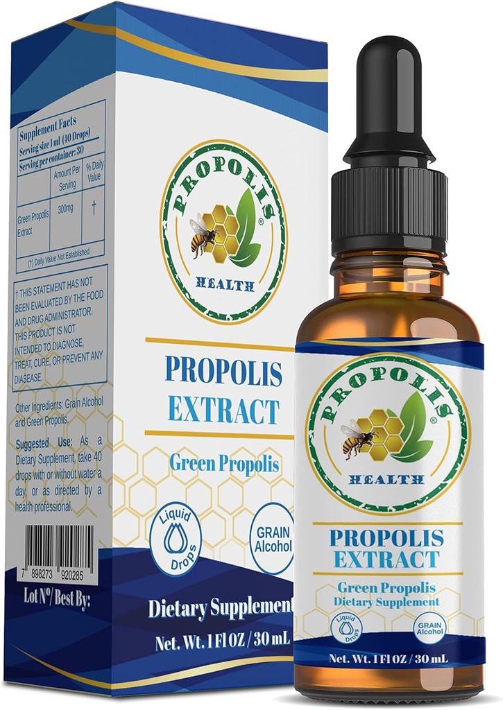 Propolis Health - Bee Propolis Extract - Brazylijski Bee Propolis - 30 Days Supply - Propolis Liquid Supplement - Propolis Drops