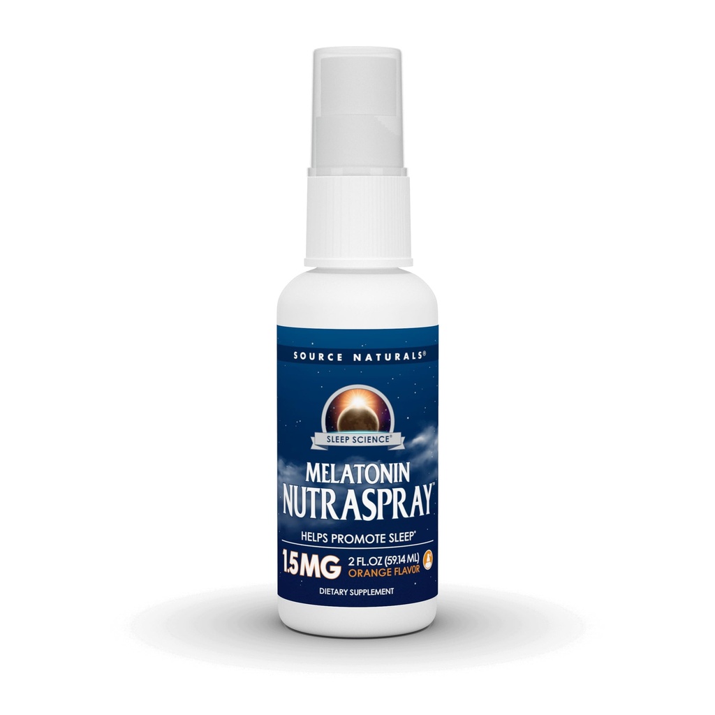 Źródło Naturals Sleep Science Melatonin NutraSpray -Orange Flavored - 1,5 mg - 2 Fluid Oz