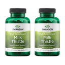 Swanson Milk Thistle - Herbal Liver Supplement Supplement - Naturalna formuła pomagająca utrzymać ogólne zdrowie i samopoczucie - (100 kapsułek, 500 mg każdy) 2 opakowania