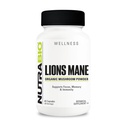 NutraBio Lions Mane Supples- Organic Lion 's Mane Mushroom Powder (500mg) - Focus, Pamięć, Immunitet - 60 Kapsułki roślinne