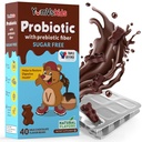 JumV Probiotyki dla dzieci z prebiotycznym cukru włóknistego Bezpłatne czekoladowe suplementy do żucia - Suplement diety Chewables for Digestive Health - Toddlers, Dzieci i młodzież 60 Hrabia