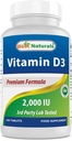 Najlepsza naturalna witamina D3 2000 j. m. (50 µg) - 100 tabletek - 100 Days Supply - Pomaga wspierać immunologiczne zdrowie, silne kości i zębów, & Funkcja mięśni (100 Count (Pack of 1))