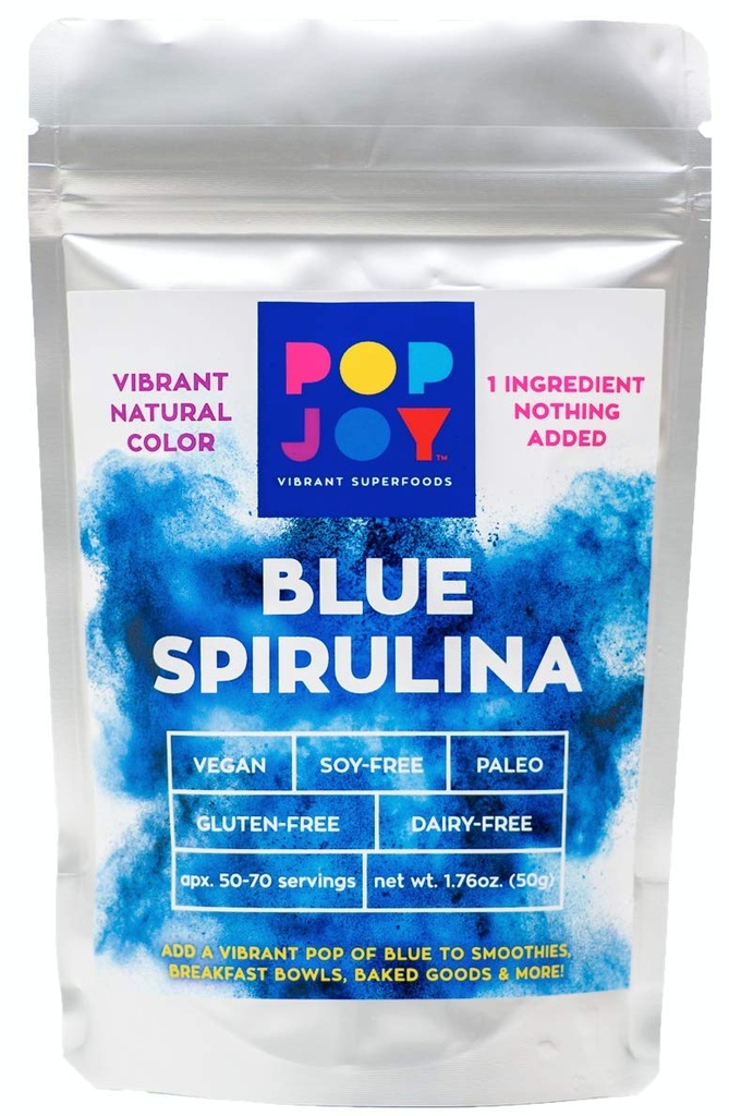 100% niebieski proszek SPIRULINA przez POPJOY - vibrant SUPERFOODS