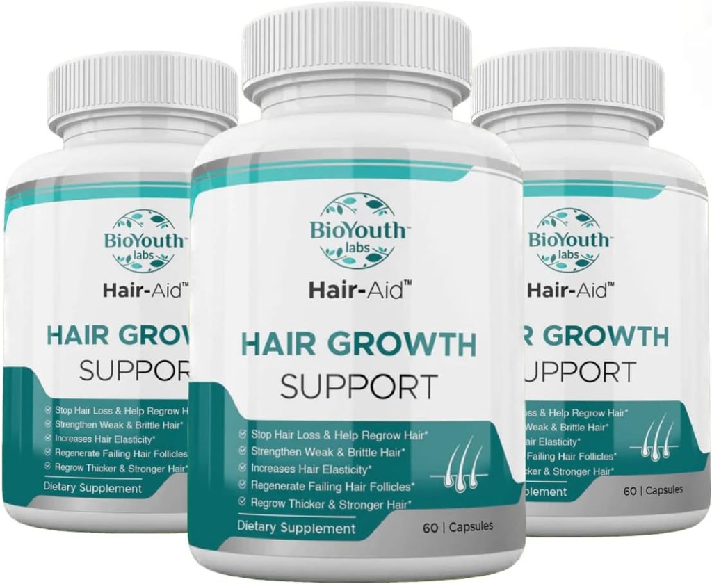 Labs Hair Growth Vitamin Suplement do grubszego wzrostu włosów, 180 Kapsułki - odżywczy mieszanka witaminy E, Malina Keton, Żelazko i Piła Palmetto do zminimalizowania utraty włosów dla obu kobiet i mężczyzn.