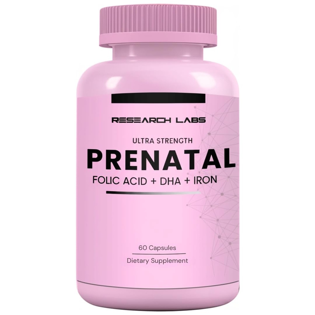 Badania Labs Witaminy prenatalne dla kobiet: 6X Więcej Biodostępne Metylowane Folate Acid Folic MTHF 5 Bilans 124; Wspiera rozwój mózgu, Zdrowy wzrost