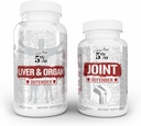5% Nutrition 2- Stack Adult 124; Liver & Organ Defender with NAC + Joint Defender Adult 124; Liver, Nerki, & Heart Support + Collagen, Glukozamina, Chondroitin, MSM, Kwas hialuronowy, Kurkumina turmerowa w / Bioperine