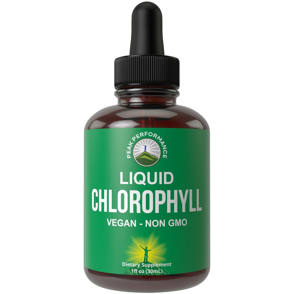 Chlorofil płynne krople - Ultra wysokiej czystości, Alkohol wolny, Non-GMO, Gluten wolny płynny chlorofil suplement kropli. Take With Water. Wewnętrzny dezodorant + Pielęgnacja skóry, immunologiczne i pokarmowe