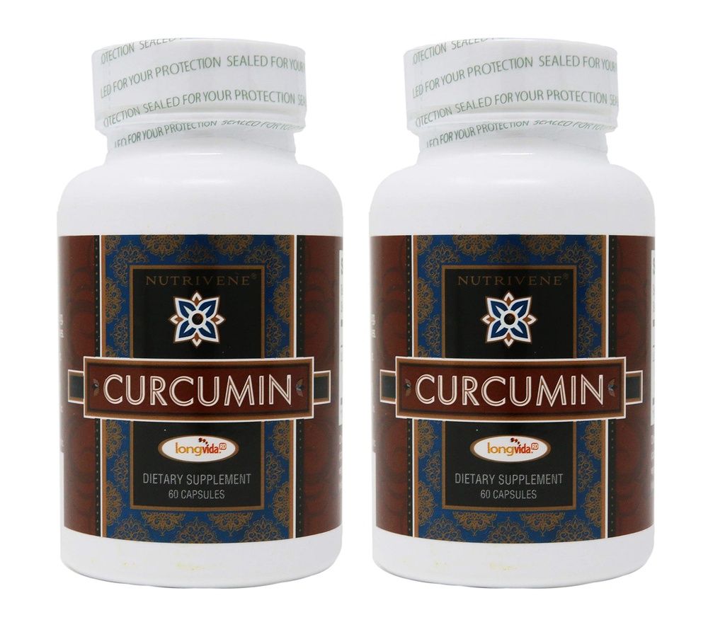 2- Pack Curcumin Longvida przez Nutrivene (500 mg, 60 kapsułek)