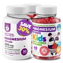 DR. MORITZ Magnezu Bundle - Gumiaki dla dorosłych (200mg, 30 Count) i dzieci Magnezu Gummies (60 Count, 2 Pack) - Bez cukru